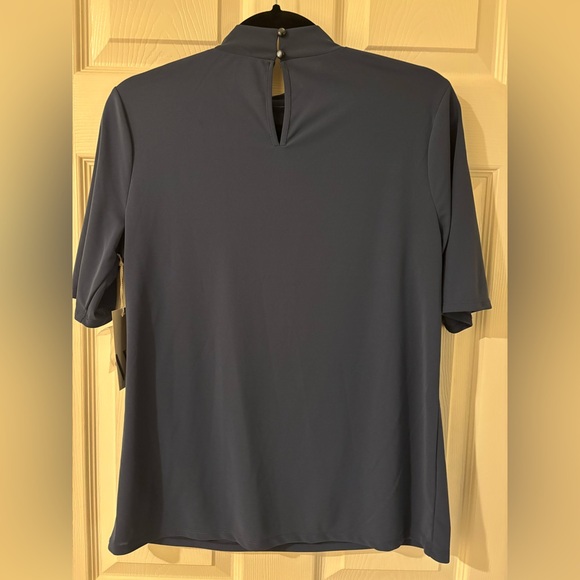 Worthington Petrol Blue Blouse with Tie Neckline Medium NWT - Picture 8 of 8